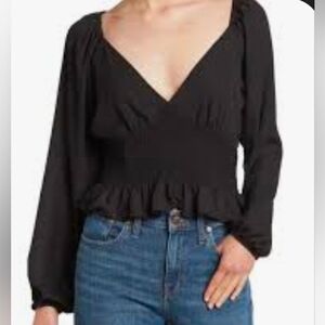 Anthropologie WAYF Long Sleeve Cropped Blouse XS